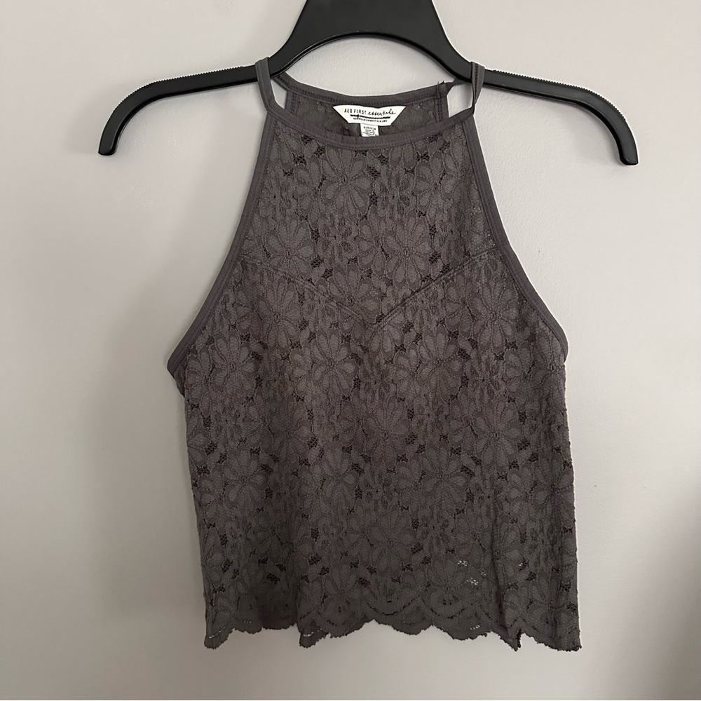 Gray Lace American Eagle Tank Top